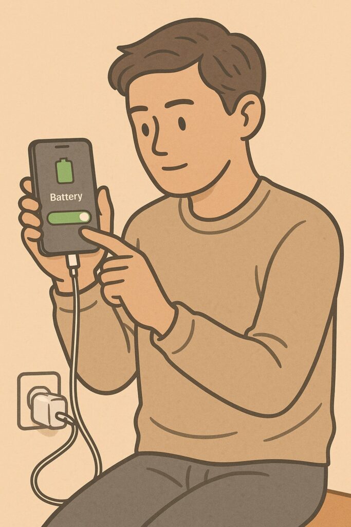 스마트폰 화면 밝기를 자동으로 조정하는 설정 장면