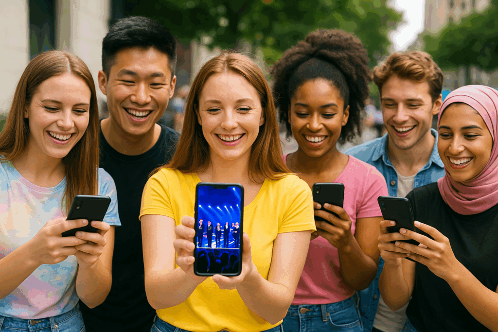 전 세계 팬들이 SNS를 통해 K-콘텐츠를 공유하는 장면