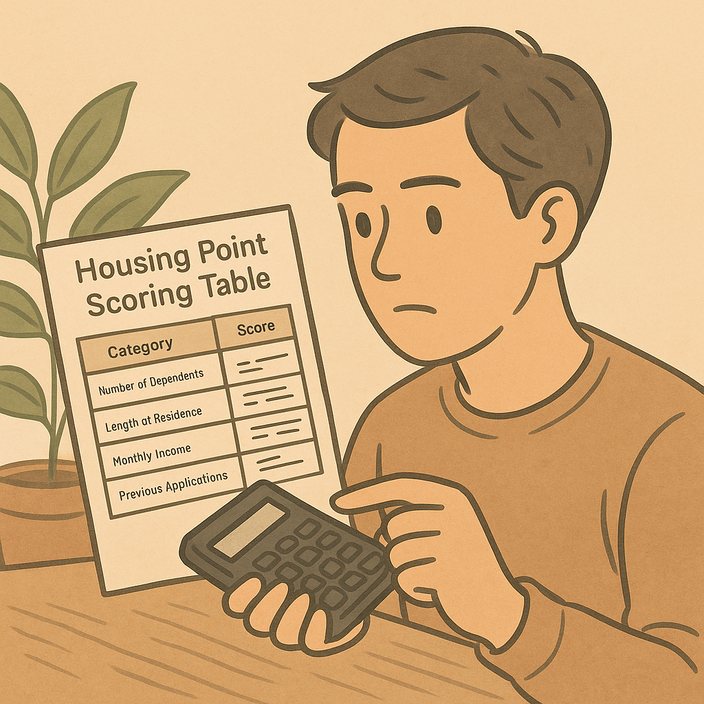 청약 가점 계산표를 보는 청년