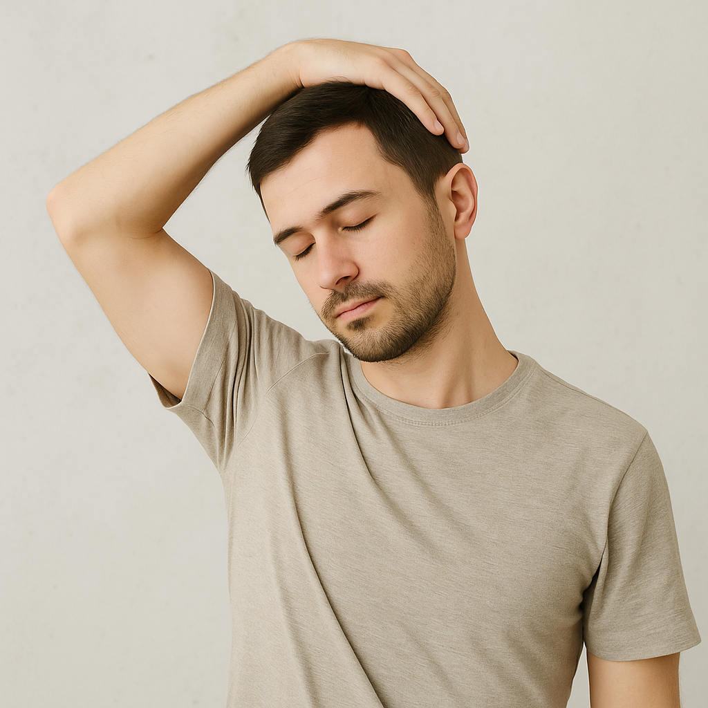 목 스트레칭 자세